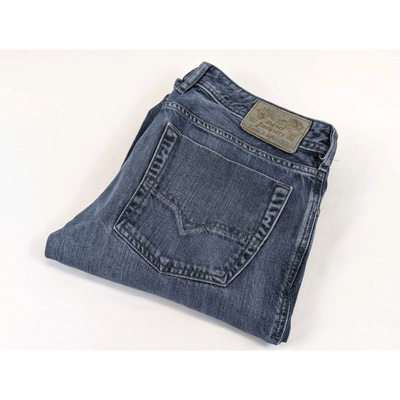 Diesel Zatiny Jeans Mens 33x34 Blue Regular Bootcut Stretch Denim Medium Wash